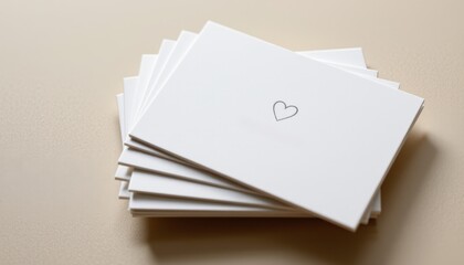 Minimalist Stack White Cards Neutral Surface
