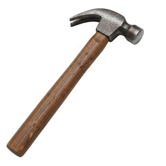 Vintage Claw Hammer with Aged Wooden Handle, a Classic Tool for Construction and DIY Projects, Isolated on White or Transparent Background