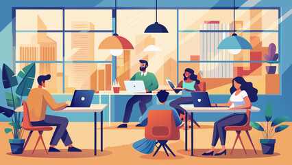People working together in a modern office space area