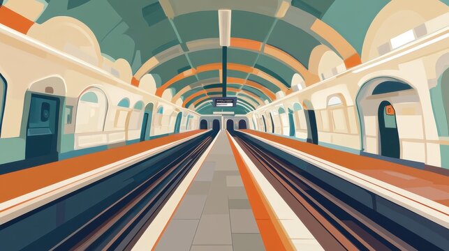 Minimalist Subway Station Design in Muted Tones