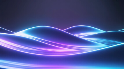 Naklejka premium abstract neon light waves on dark background