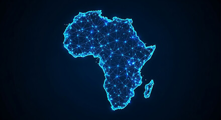 Digital africa map with glowing connections
