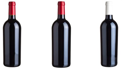 Three Red Wine Bottles with Studio Shot.