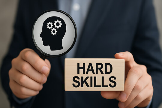 Concept of hard skills, upgrade always learning from experience and improving yourself, growth in career.new