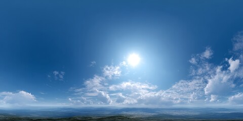 Fototapeta premium Sunny hdr panorama vast sky 360 degrees view