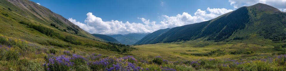 Obraz premium Panoramic hdr nature landscape mountain valley