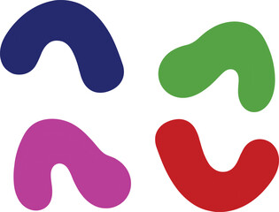 Abstract colorful blob shapes, modern vector art, organic fluid design, bright color elements