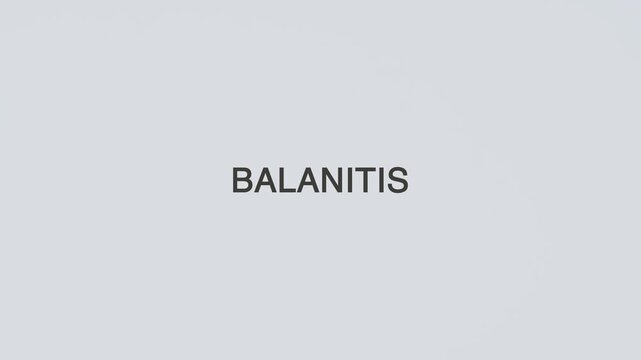 Balanitis diagnosed with a hand holding a stethoscope on a white background, highlighting genital health, infection assessment, medical evaluation, and patient care