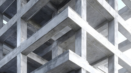 Abstract Grey Concrete Structure Geometric Design