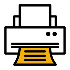 Financial Document Printer icon from the Accounting icon collection (Outline Color Lineal Style)