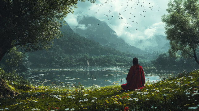 An artistic representation of Sivan surrounded by nature