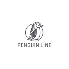 Fototapeta premium Penguin logo with cute, friendly design for charming and approachable branding.