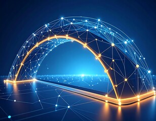 Abstract digital arch over a device