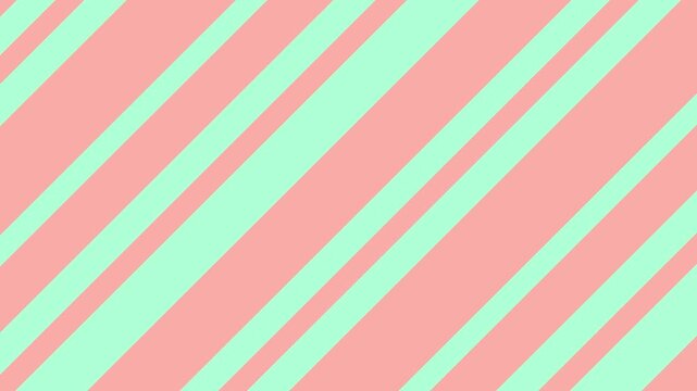 Pastel Pink and Mint Green Diagonal Stripe Transition Animation With Transparent Background