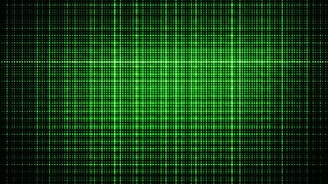 Futuristic Glowing Green Digital Grid Looping on a Dark Technology Background - Powered by Adobe