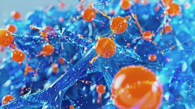 Glossy blue and orange 3D blobs representing data points and clusters in Scikit-learn machine learning visualizations.