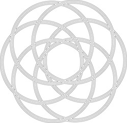 Circle overlapping icon with geometry pattern