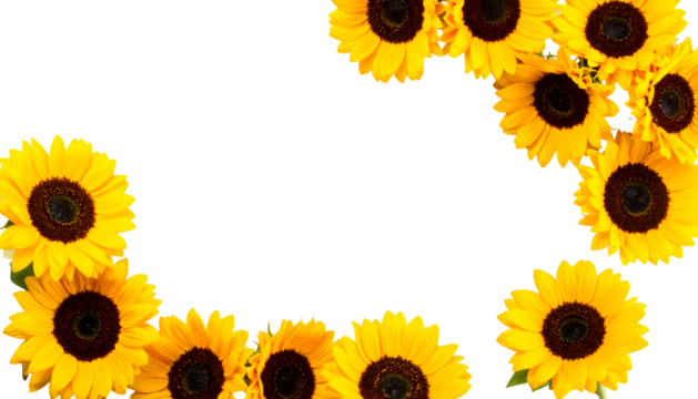 PNG Transparent Sunflower Corner Floral Frame - Powered by Adobe