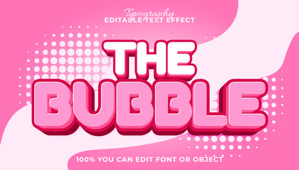 The Bubble Typography Text Effect Editable Design with Pink Gradient for Creative Projects