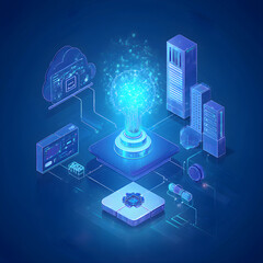 corporate, continual, learning, system, lifelong, algorithms. AI automation, data pipeline, cloud and API integration, cybersecurity and enterprise innovation concept