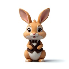 Obraz premium Charming rabbit in a bow tie with an adorable smile