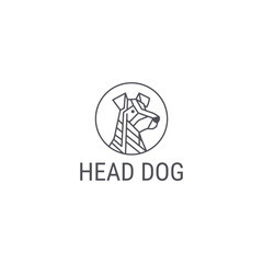 Fototapeta premium Head dog logo vector icon illustration style
