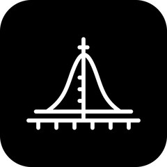 Bell Shaped Graph Semi Solid Vector Icon