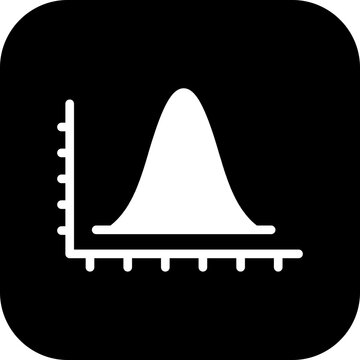 Bell Curve on Graph Semi Solid Vector Icon