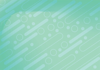 Abstract Geometric Pattern with Circles and Rounded Rectangles in Teal Tones.