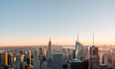 Fototapeta premium City skyline at sunrise or sunset