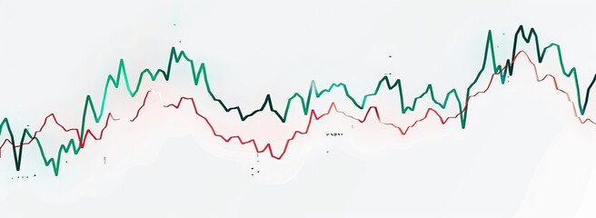 Market Trend Graph Stock fluctuations visualized, white background; financial report illustration