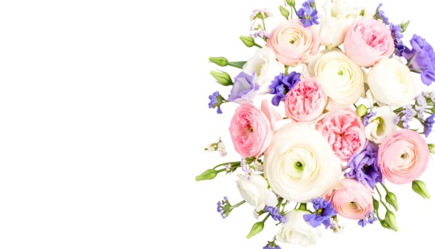 PNG Transparent Pastel Floral Arrangement on Right Side
