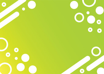 Abstract Green Background with White Circles and Lines.