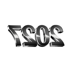 Futuristic metallic 3d rendered letters spelling out sos with a glossy chrome finish against a stark black background