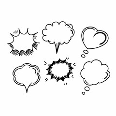 hand drawn speech bubbles comics style