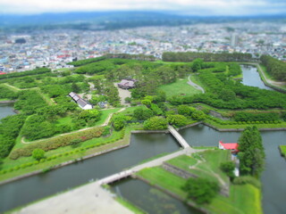 Fort Goryokaku, Hakodate, Hokkaido, Japan - Diorama Effect