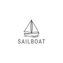 Sailboat logo with elegant, flowing design for adventurous and serene branding.