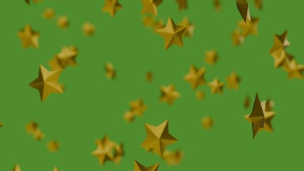 Golden Stars Falling Green Screen - Powered by Adobe