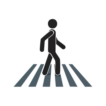 An icon of a person crossing a zebra cross