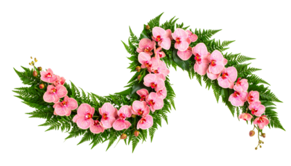 PNG Transparent Tropical Orchid Garland in S Shape