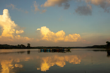 sunset over the lake