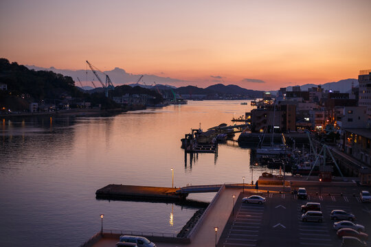 尾道港 夕暮れ