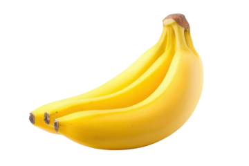 bunch of yellow bananas on transparent background.