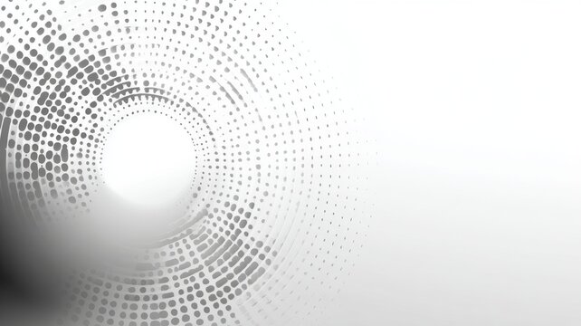 Geometric white and grey gradient background with abstract halftone circle, soft light overlay and subtle shadow, modern minimal business backdrop for presentations, reports, branding, and professiona