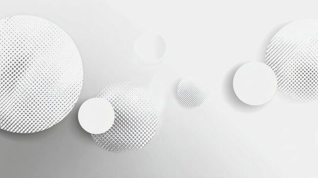 Geometric white and grey gradient background with abstract halftone circle, soft light overlay and subtle shadow, modern minimal business backdrop for presentations, reports, branding, and professiona