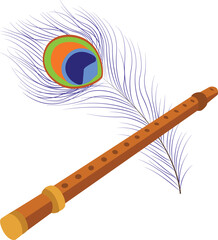 flute and peacock feather art © rajia