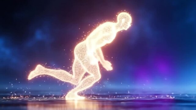 spiritual body with aura when running