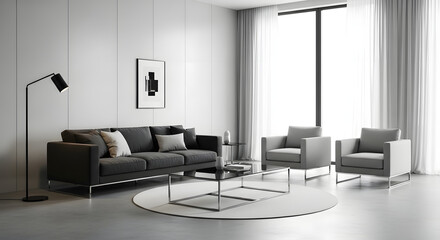 Modern Architecture & Interior Design A Minimalist Living Room with Sophisticated Elegance