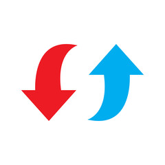 red and blue arrows