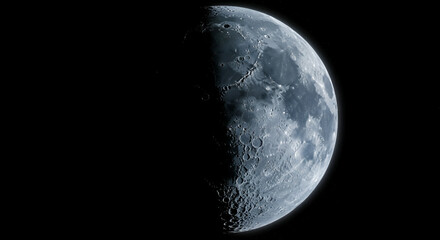 full moon on black background